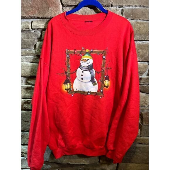 Vintage Y2K Snowman Cute winter Christmas‎ sweater crewneck - Picture 1 of 6